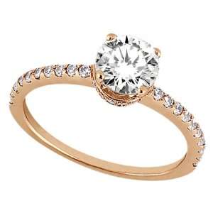   Diamond Engagement Ring in 18k Rose Gold (0.39 ct) Allurez Jewelry