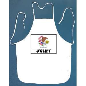 Joliet Illinois BBQ Barbeque Apron with 2 Pockets White