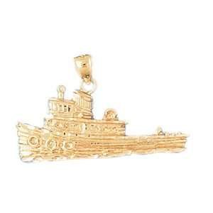   14K Gold Pendant Tug Boat 4.3   Gram(s) CleverEve Jewelry