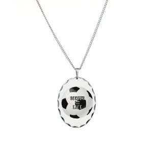    Necklace Oval Charm Soccer Equals Life: Artsmith Inc: Jewelry
