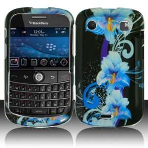 Blackberry 9900 9930 Bold Touch Blue Flower Case Cover Protector (free 