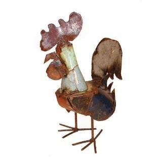 Baby Cocka Doodle Doo Small Rooster  Recycled Metal Animal Garden Art 