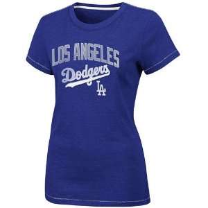   Dodgers Ladies Royal Blue Win Win Fashion T shirt: Sports & Outdoors