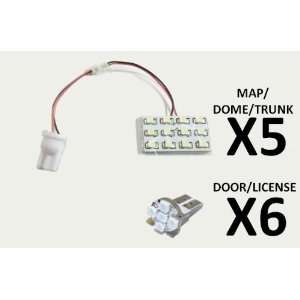 White 11 Lights LED Interior Package 90 LEDs Total Nissan Maxima 2009 