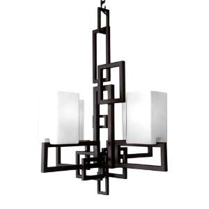  Varaluz 147C04 Palm Springs 4 Light Chandelier in Forged 
