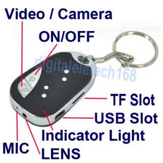Mini Sound  Controlled Car Key Spy DV Camera