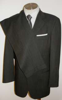 695 Hugo Boss Dark Olive Nailhead 3 Button Suit 38 R  