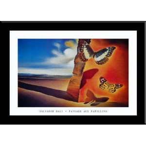  Salvador Dali Paysage Aux Papillons FRAMED ART 28x40 