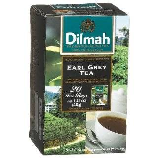 Dilmah Tea, Earl Grey Tea, 20 Count Foil Wrapped Tea Bags (Pack of 6)