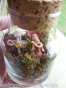 OOAK Captured Polymer Clay Baby Fairy in a bottle~By Audrey  