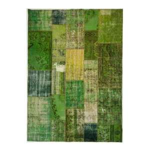  Turkish Overdyed Vintage Color Reform Rug Green 6 8 x 9 