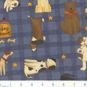   Best Loved Pets Dogs Blue Fabric By The Yard: Arts, Crafts & Sewing