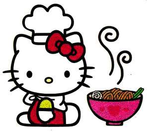 Hello Kitty chef cook noodles Tshirt Iron On Transfer  