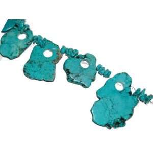 Howlite turquoise flat rough, approximately 55x40mm, sold per 16 inch 
