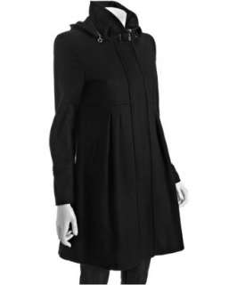 DKNY black wool blend Julie zip front hooded coat   up to 70 
