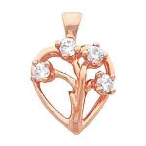  18K Rose Gold Diamond Heart Pendant   0.20 Ct.: Jewelry