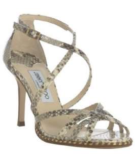 Jimmy Choo natural snake printed Fleet sandals  BLUEFLY up to 70% 