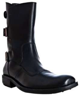 Kenneth Cole Reaction black leather Play 2 Win buckle strap boots 