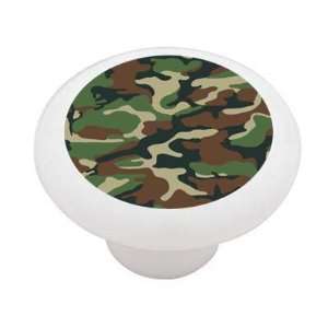 US Army Camoflage Woodland Pattern Decorative High Gloss Ceramic 