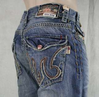 MEK Denim Jeans Mens MEKNES medium Blue SADDLE Bootcut  