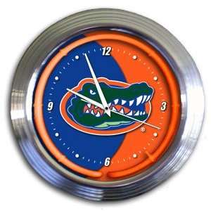  Florida Gators College 14 Chrome Neon Clock (NEW 