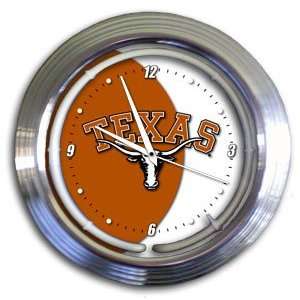  Texas Longhorns College 14 Chrome Neon Clock (NEW 
