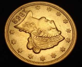 1853 $2 1/2 Liberty Head Gold Coin Quarter Eagle BU MS  