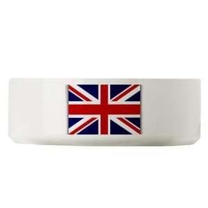   Large Dog Cat Food Water Bowl British English Flag HD 