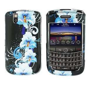 Blackberry Bold 9650/9630 Blue Flower Hard Case Snap on 