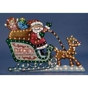   & Santa With Sleigh Lighted Christmas Yard Art: Patio, Lawn & Garden