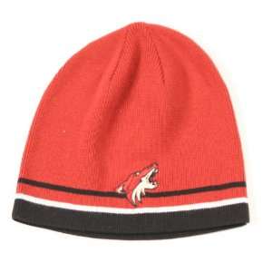  Phoenix Coyotes Lower Stripe Knit Beanie (Red) Sports 