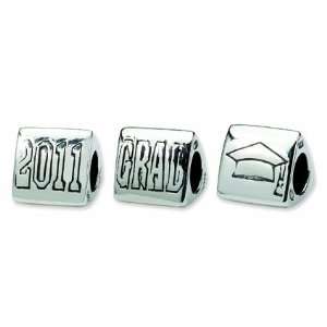  Sterling Silver Reflections Grad 2010 Trilogy Bead (4mm 
