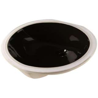 Black Porcelain Undermount Ceramic Bathroom Sink  