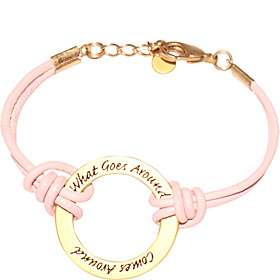 Cynthia H Designs Karma Bracelet   Pink Leather/gold Ring   