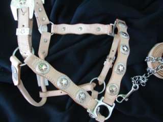   Western Horse star concho Show Halter Lead by Showman add Bling  