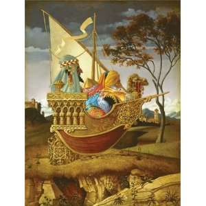 James Christensen   Three Wise Men in a Boat Canvas Giclee:  