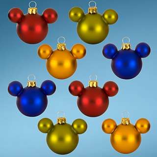 NEW Disney Rainbow MINI Mickey Mouse Icon Christmas Ornament 8 Pc set 