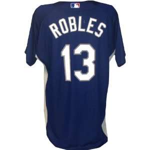 Oscar Robles #13 2007 Game Used Dodgers Spring Training Road Jersey 