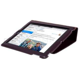 Brown Leather Light Carry Smart Cover Case for Apple iPad 2  