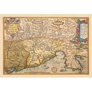  Vintage Art Map of Southern Europe   09056 1