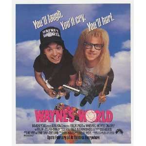  1992 Mike Myers Dana Carvey Waynes World Movie Print Ad (Movie 