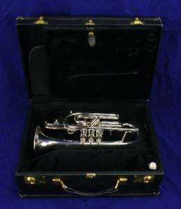 Getzen Eterna Cornet Trumpet   Made In USA   Silver plate   Amazing 