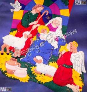 BUCILLA Jumbo NATIVITY STOCKING Holy Family Baby Angel Felt Christmas 