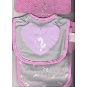  Baby Phat Bib and Burp Cloth Gift Set Pink and Grey Baby