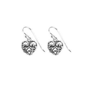  Barse Scrolled Sterling Heart Earring: Jewelry
