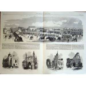  Town & Camp Colchester Antique Print 1869 Essex