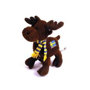  Plush 8 Swedish Moose with Scarf and Flag: Toys & Games