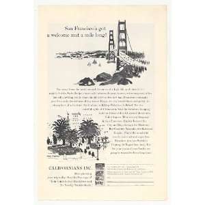 1962 San Francisco Dong Kingman art Californians Print Ad  