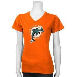   Miami Dolphins Orange Ladies Logo Premier T shirt