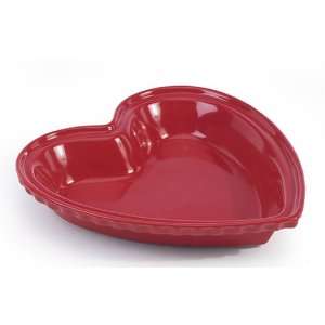  Chantal 11 1/2 Inch Heart Deep Dish Pie Plate, Red 